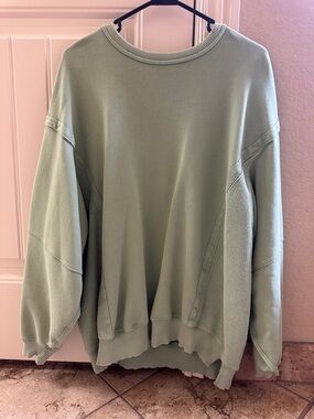 aerie muted sage green sweatshirt